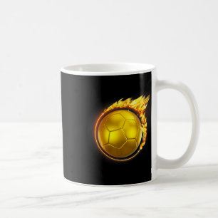 Gold Soccer Byll Flammen Flammende Fliegende Socce Kaffeetasse