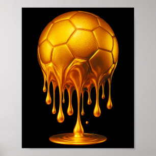 Gold Soccer Ll Triefend Gold Soccer Tropf Soccer G Poster