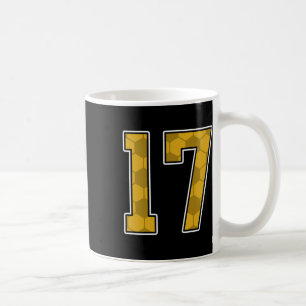 Gold Soccer Muster Nummer 17 Trikot Spieler Unifor Kaffeetasse