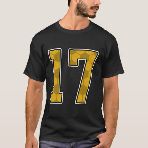 Gold Soccer Muster Nummer 17 Trikot Spieler Unifor T-Shirt