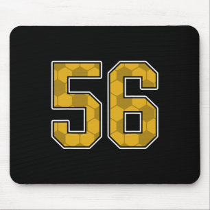 Gold Soccer Muster Nummer 56 Trikot Spieler Unifor Mousepad