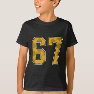 Gold Soccer Muster Nummer 67 Trikot Spieler Unifor T-Shirt