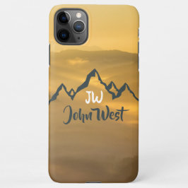 Gold Sonnenaufgang personalisierbare Berge Monogra iPhone 11Pro Max Hülle