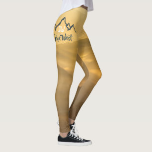 Gold Sonnenaufgang personalisierbare Berge Monogra Leggings