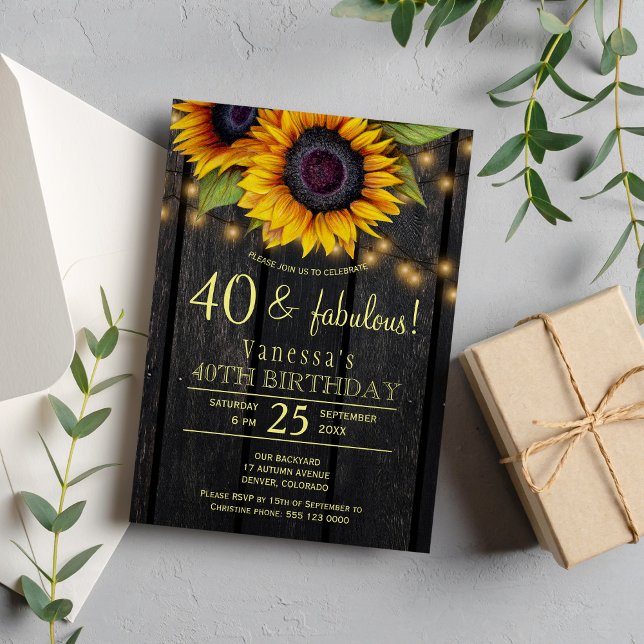 Gold Sonnenblumen Land Holz 40 sagenhafte Einladung (Von Creator hochgeladen)