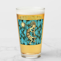 Gold Southwest Kokopelli Glass
