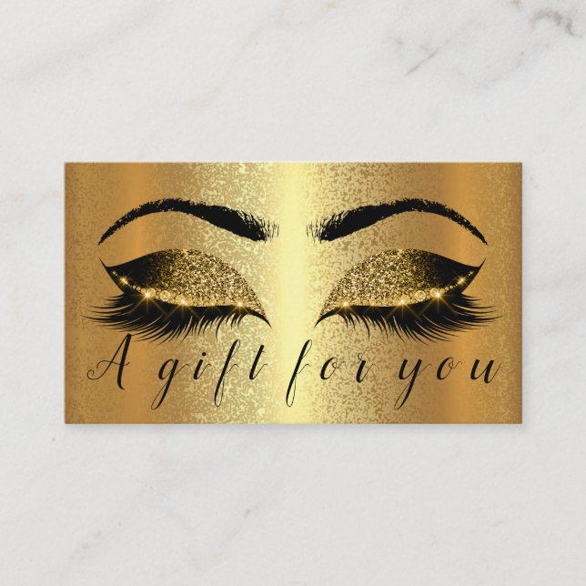Gold Spark Geschenkgutschein Makeup Künstler Lashe Terminkarte (Vorderseite)