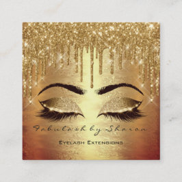Gold Spark Makeup Artist Lashes Logo Schönheitssal Quadratische Visitenkarte