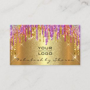 Gold Spark Makeup Künstler Lash Tropfen Lux Logo Visitenkarte