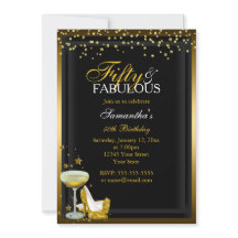 Gold Sparkle 50 Fantastische Einladung zum Geburts