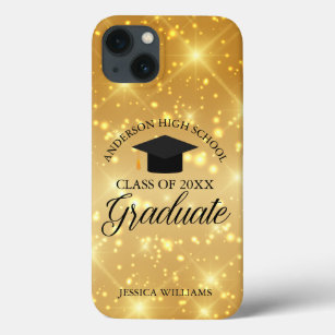 Gold Sparkle Abschluss Chic Personalisiert Graduat Case-Mate iPhone Hülle
