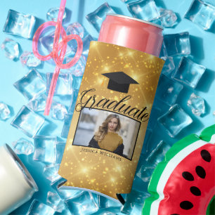 Gold Sparkle Abschluss Foto Chic Custom Party Selters Dosenkühler