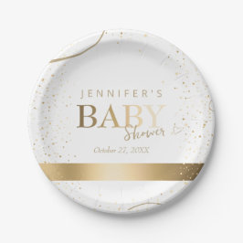 Gold Sparkle Baby Dusche Pappteller