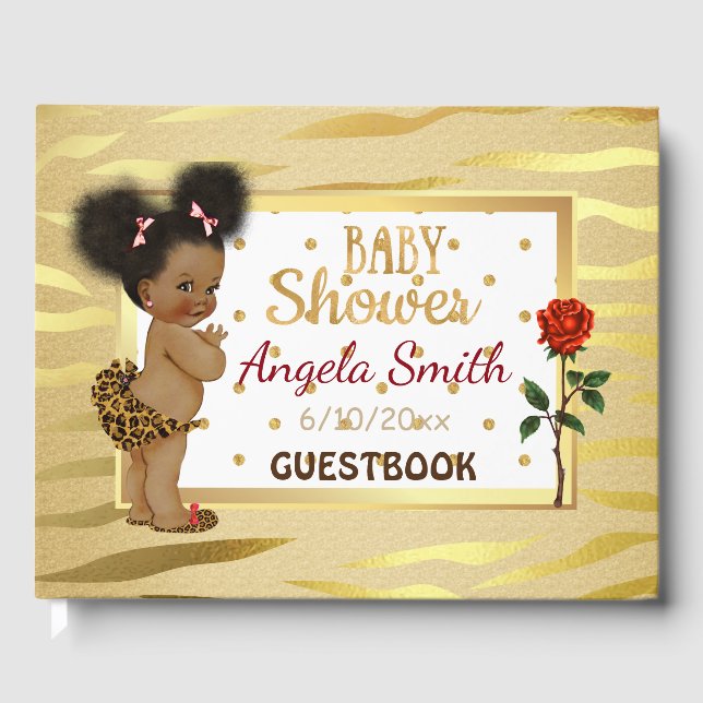 Gold Sparkle Baby Showbook Gästebuch (Vorderseite)