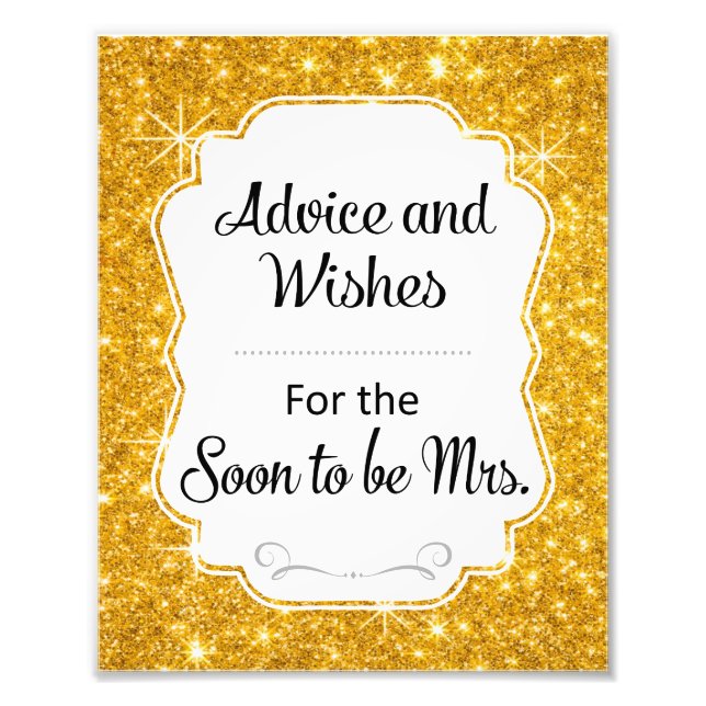 Gold Sparkle Brautparty Beratung und Wünsche Signa Fotodruck (Vorne)
