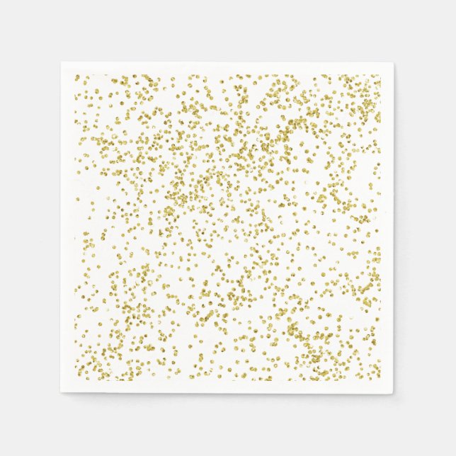 Gold Sparkle Confetti Dots Serviette (Vorderseite)