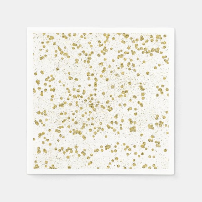 Gold Sparkle Confetti Dots Serviette (Vorderseite)