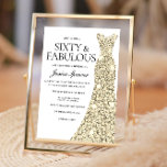 Gold Sparkle Dress 60 & Fabulous 60. Geburtstag Einladung<br><div class="desc">Gold Sparkle Dress 60 & Fabulous 60. Geburtstag Fabulous Frauen 50. Geburtstagsparty Variationen zu der Einladung und passende Artikel in unserem Shop</div>