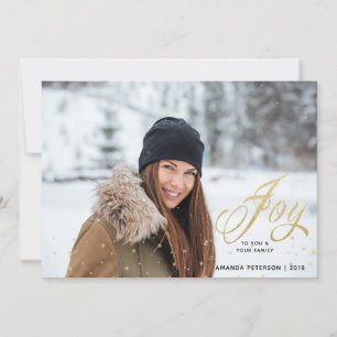 Gold Sparkle Freude Weihnachten Familie Foto Cards