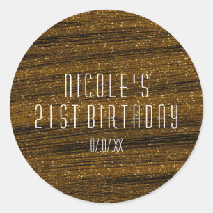 Gold Sparkle Glitzer & Black Gastgeschenk Stickers