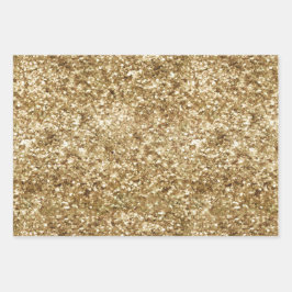 Gold Sparkle Glitzer Geschenkpapier Set