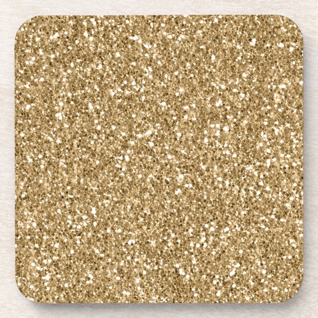 Gold Sparkle Glitzer Getränkeuntersetzer (Vorderseite)