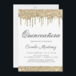 Gold Sparkle Glitzer Quinceañera Celebration Einladung<br><div class="desc">Luxus Gold und Weiß Funkelnd Driving Glitzer Quinceañera Celebration 15. Geburtstagsparty Einladung . Das ist die perfekte elegante Quinceañera Feier Einladung für eine moderne Girly Sparkle Pink Glitzer Sparkle Girly fünfzehnte (fünfzehn) Geburtstagsparty. Bitte kontaktieren Sie den Designer,  um passende Sonderanfertigungen zu erhalten.</div>