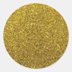 Gold Sparkle Glitzer Runder Aufkleber