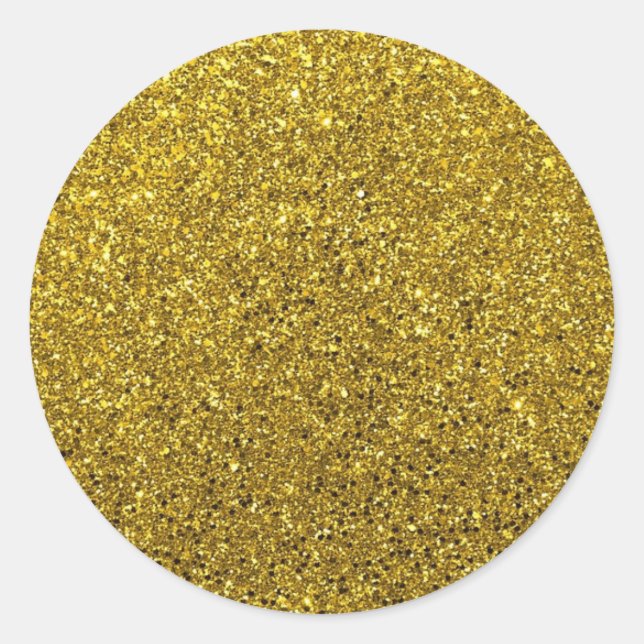 Gold Sparkle Glitzer Runder Aufkleber (Vorderseite)