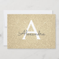 Gold Sparkle Glitzer Sweet 16 Save the Date