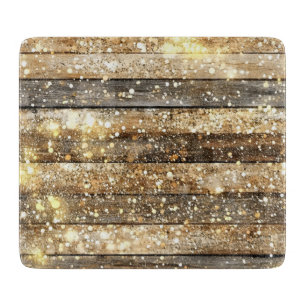Gold Sparkle Holzmuster Schneidebrett