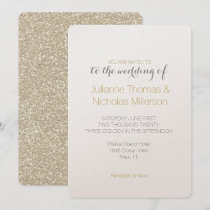 Gold Sparkle Imitate Glitzer Hochzeit Einladung