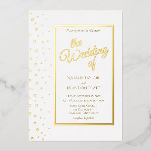 Gold Sparkle Klassische Hochzeit Folieneinladung