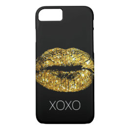 Gold Sparkle Lips Case-Mate iPhone Hülle