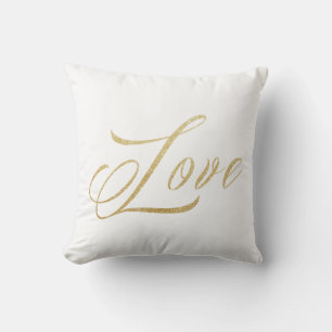 Gold Sparkle Love Jeu Oreiller