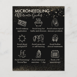 Gold Sparkle Microneedling Nachsorge Budget Flyer