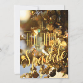 Gold Sparkle Moderne Klassische Foto Feiertagskarte