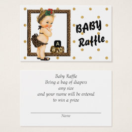 Gold Sparkle Polka Dot Diaper Raffle