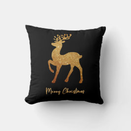 Gold Sparkle Rentier zu Weihnachten Kissen