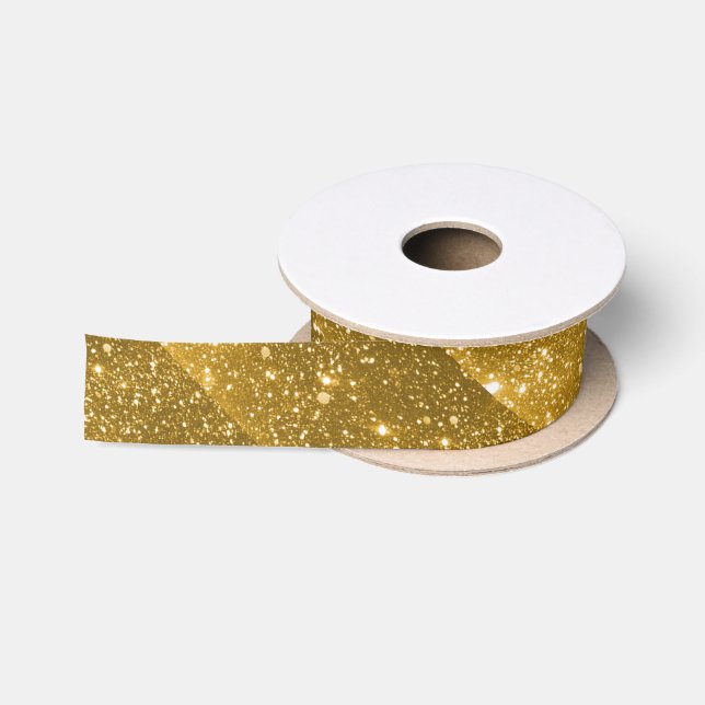 Gold Sparkle Ribbon Satinband (Spule)