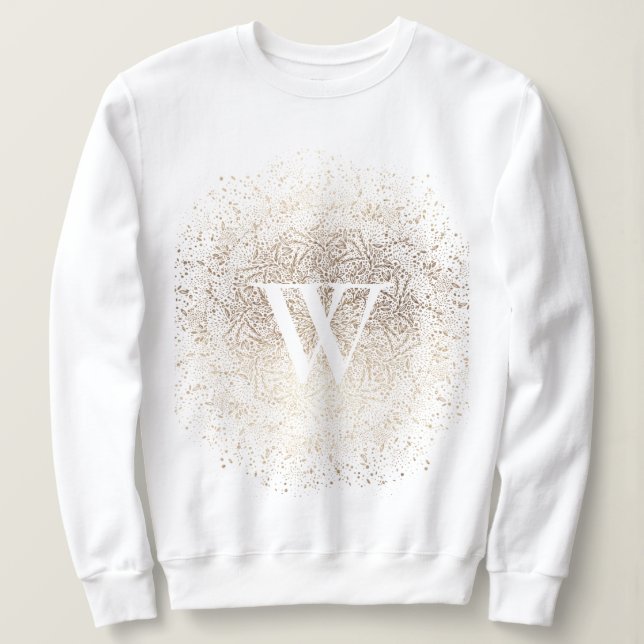 Gold Sparkle Snowflake Monogram Sweatshirt (Design vorne)
