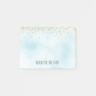 Gold Sparkle Stars Glitzy Glitzer Post-it Klebezettel