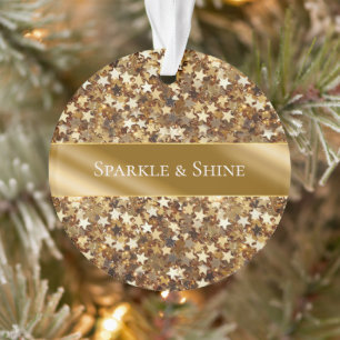 Gold Sparkle Stars Ornament