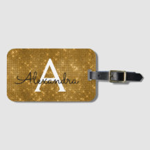 Gold Sparkle Twinkle Shimmer Monogram Name