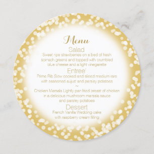 Gold Sparkline Round Menu Menükarte