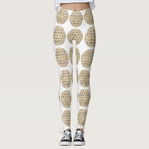 Gold-Sparkling-Blume Leggings