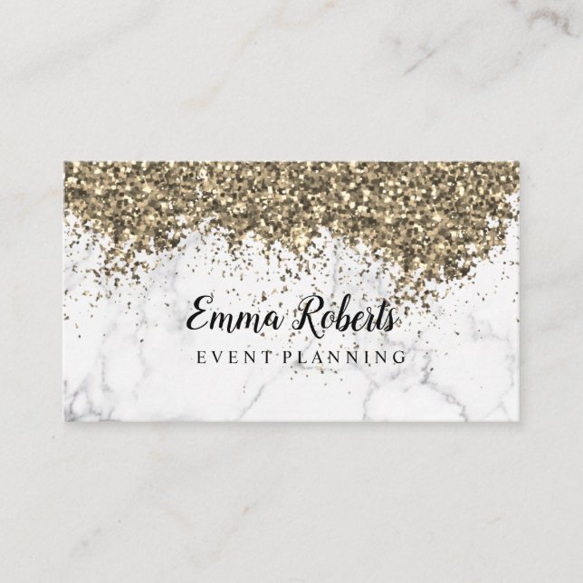 Gold Sparkling Event Planning Business Card Visitenkarte (Vorderseite)