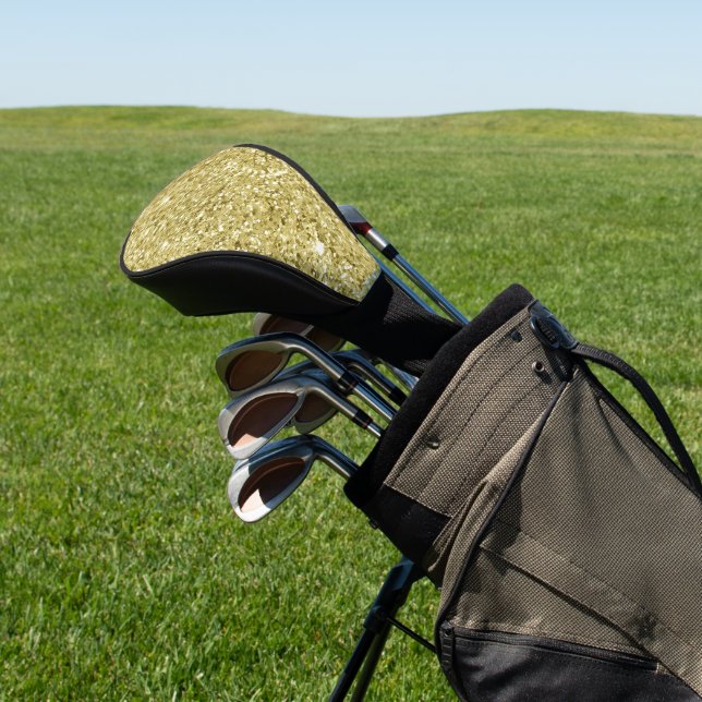 Gold Sparkling Glitzer Golf Headcover (In SItu)