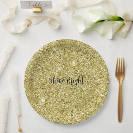 Gold Sparkling Glitzer Pappteller