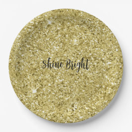 Gold Sparkling Glitzer Pappteller